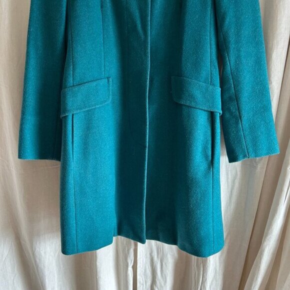 Weekend Maxmara Turquoise Wool Pea Coat 4 - Picture 7 of 9